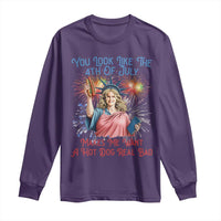 You Look Like The 4th Of July Makes Me Want A Hot Dog Real Bad Long Sleeve Shirt Funny 4th July Hot Dog Meme - Wonder Print Shop