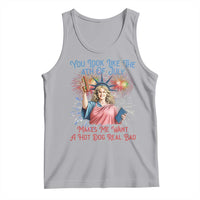 You Look Like The 4th Of July Makes Me Want A Hot Dog Real Bad Tank Top Funny 4th July Hot Dog Meme - Wonder Print Shop