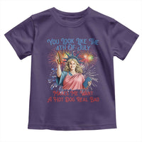 You Look Like The 4th Of July Makes Me Want A Hot Dog Real Bad Toddler T Shirt Funny 4th July Hot Dog Meme - Wonder Print Shop