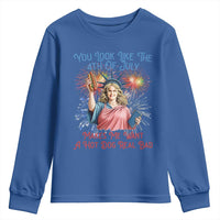You Look Like The 4th Of July Makes Me Want A Hot Dog Real Bad Youth Sweatshirt Funny 4th July Hot Dog Meme - Wonder Print Shop