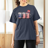 Beer American Flag 4th of July T Shirt For Women Merica Drinking USA - Wonder Print Shop