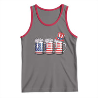 Beer American Flag 4th of July Tank Top Merica Drinking USA - Wonder Print Shop