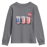 Beer American Flag 4th of July Youth Sweatshirt Merica Drinking USA - Wonder Print Shop