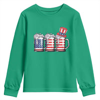 Beer American Flag 4th of July Youth Sweatshirt Merica Drinking USA - Wonder Print Shop