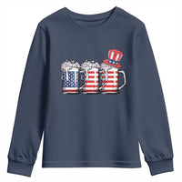 Beer American Flag 4th of July Youth Sweatshirt Merica Drinking USA - Wonder Print Shop