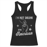 Funny 4th of July Drinking Racerback Tank Top Not Drunk I am American - Wonder Print Shop