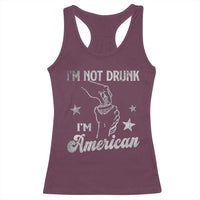 Funny 4th of July Drinking Racerback Tank Top Not Drunk I am American - Wonder Print Shop