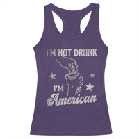 Funny 4th of July Drinking Racerback Tank Top Not Drunk I am American - Wonder Print Shop