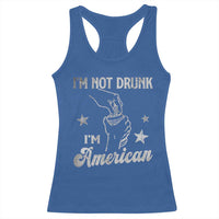 Funny 4th of July Drinking Racerback Tank Top Not Drunk I am American - Wonder Print Shop