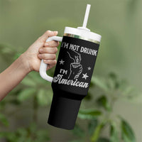 Funny 4th of July Drinking Tumbler With Handle Not Drunk I am American - Wonder Print Shop