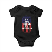 Funny Beer American Flag 4th of July Baby Onesie Not Drunk I am American Merica USA - Wonder Print Shop