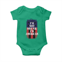 Funny Beer American Flag 4th of July Baby Onesie Not Drunk I am American Merica USA - Wonder Print Shop