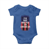 Funny Beer American Flag 4th of July Baby Onesie Not Drunk I am American Merica USA - Wonder Print Shop