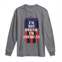 Funny Beer American Flag 4th of July Long Sleeve Shirt Not Drunk I am American Merica USA - Wonder Print Shop