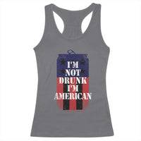 Funny Beer American Flag 4th of July Racerback Tank Top Not Drunk I am American Merica USA - Wonder Print Shop