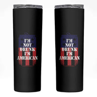 Funny Beer American Flag 4th of July Skinny Tumbler Not Drunk I am American Merica USA - Wonder Print Shop