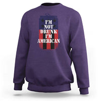 Funny Beer American Flag 4th of July Sweatshirt Not Drunk I am American Merica USA - Wonder Print Shop