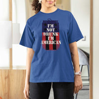 Funny Beer American Flag 4th of July T Shirt For Women Not Drunk I am American Merica USA - Wonder Print Shop