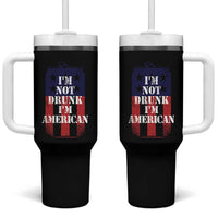 Funny Beer American Flag 4th of July Tumbler With Handle Not Drunk I am American Merica USA - Wonder Print Shop