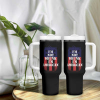 Funny Beer American Flag 4th of July Tumbler With Handle Not Drunk I am American Merica USA - Wonder Print Shop