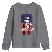 Funny Beer American Flag 4th of July Youth Sweatshirt Not Drunk I am American Merica USA - Wonder Print Shop