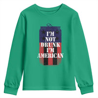 Funny Beer American Flag 4th of July Youth Sweatshirt Not Drunk I am American Merica USA - Wonder Print Shop