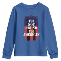 Funny Beer American Flag 4th of July Youth Sweatshirt Not Drunk I am American Merica USA - Wonder Print Shop