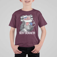 4th of July Ben Drankin T Shirt For Kid Funny Benjamin Franklin USA Flag - Wonder Print Shop
