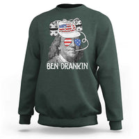 4th of July Ben Drankin Sweatshirt Funny Benjamin Franklin USA Flag - Wonder Print Shop