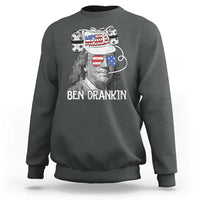 4th of July Ben Drankin Sweatshirt Funny Benjamin Franklin USA Flag - Wonder Print Shop