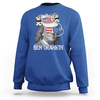 4th of July Ben Drankin Sweatshirt Funny Benjamin Franklin USA Flag - Wonder Print Shop