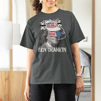 4th of July Ben Drankin T Shirt For Women Funny Benjamin Franklin USA Flag - Wonder Print Shop