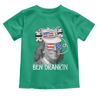 4th of July Ben Drankin Toddler T Shirt Funny Benjamin Franklin USA Flag - Wonder Print Shop
