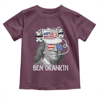 4th of July Ben Drankin Toddler T Shirt Funny Benjamin Franklin USA Flag - Wonder Print Shop