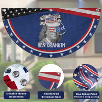4th of July Ben Drankin Patriotic Fan Flag Funny Benjamin Franklin USA Flag