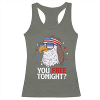 Funny 4th of July Racerback Tank Top Patriotic Bald Eagle You Free Tonight - Wonder Print Shop