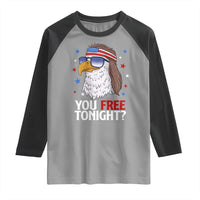 Funny 4th of July Raglan Shirt Patriotic Bald Eagle You Free Tonight - Wonder Print Shop