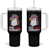Funny 4th of July Tumbler With Handle Patriotic Bald Eagle You Free Tonight - Wonder Print Shop