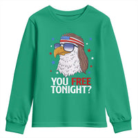Funny 4th of July Youth Sweatshirt Patriotic Bald Eagle You Free Tonight - Wonder Print Shop