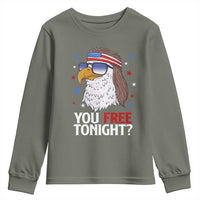 Funny 4th of July Youth Sweatshirt Patriotic Bald Eagle You Free Tonight - Wonder Print Shop