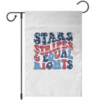 Stars Stripes And Equal Rights Garden Flag Groovy Retro 4th Of July - Wonder Print Shop