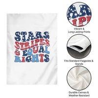 Stars Stripes And Equal Rights Garden Flag Groovy Retro 4th Of July - Wonder Print Shop