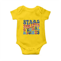 Stars Stripes And Equal Rights Baby Onesie Groovy Retro 4th Of July - Wonder Print Shop