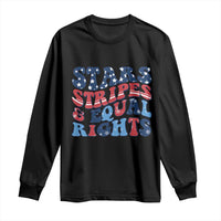 Stars Stripes And Equal Rights Long Sleeve Shirt Groovy Retro 4th Of July - Wonder Print Shop