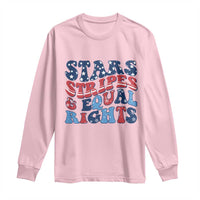 Stars Stripes And Equal Rights Long Sleeve Shirt Groovy Retro 4th Of July - Wonder Print Shop
