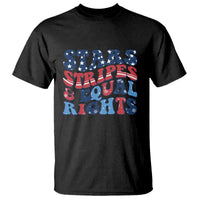 Stars Stripes And Equal Rights T Shirt Groovy Retro 4th Of July - Wonder Print Shop