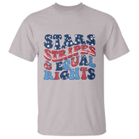 Stars Stripes And Equal Rights T Shirt Groovy Retro 4th Of July - Wonder Print Shop