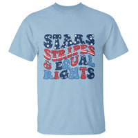 Stars Stripes And Equal Rights T Shirt Groovy Retro 4th Of July - Wonder Print Shop