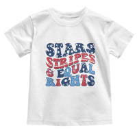 Stars Stripes And Equal Rights Toddler T Shirt Groovy Retro 4th Of July - Wonder Print Shop
