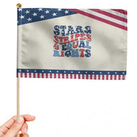 Stars Stripes And Equal Rights Patriotic Handheld Flag Groovy Retro 4th Of July